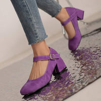 Women'S Chunky Heel Buckle Mary Jane Shoes 11084284C