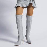 Women'S Suede Pointed Toe Over-The-Knee Boots 93046689C