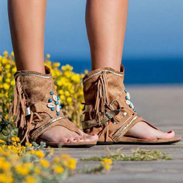 Women'S Tassel Roman Sandals 64116956C
