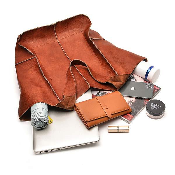 Vintage Simple Soft Leather Shoulder Bag 43580951C