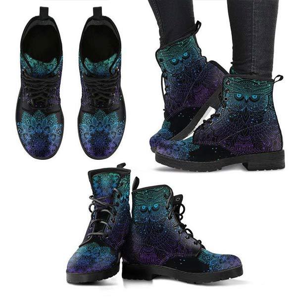 Women'S 3d Printed Casual Lace Up High Top Martin Boots 10761727