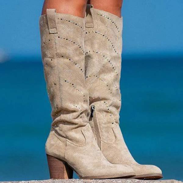 Women'S Vintage Chunky Heel Boots 81491855C