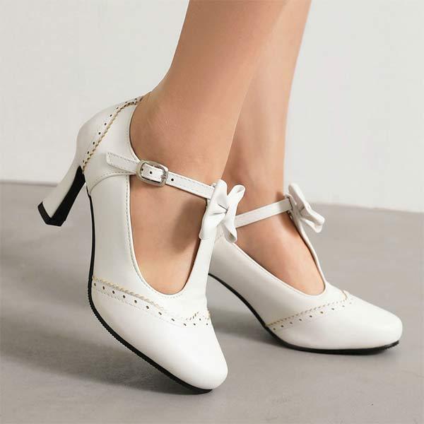 Women'S Thong Bowknot High Heel Shoes 31974095C