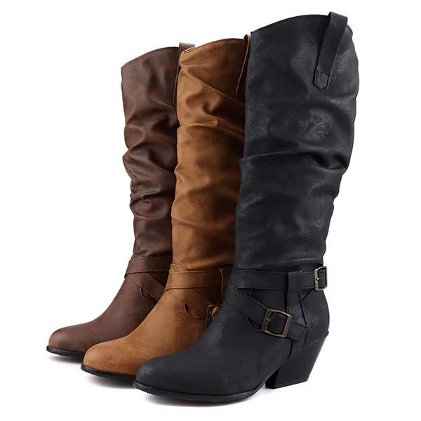 Women'S Chunky Heel High Boots 20745697C