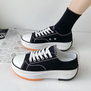 Women's Platform Casual Breathable Canvas Sneakers 08176084C