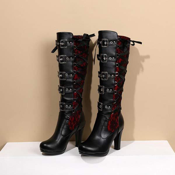 Women'S Vintage Fashion Lace-Up Rider Boots 37276840C