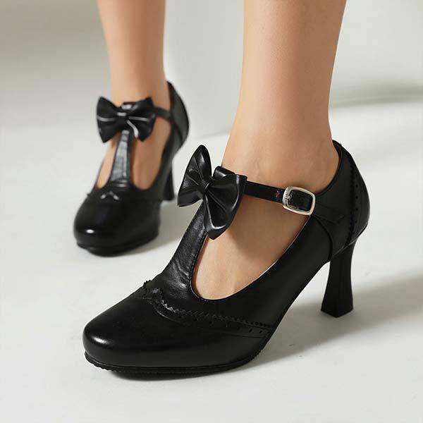 Women'S Thong Bowknot High Heel Shoes 31974095C