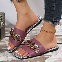 Women'S Flat Chain Slip-On Sandals 64363217C