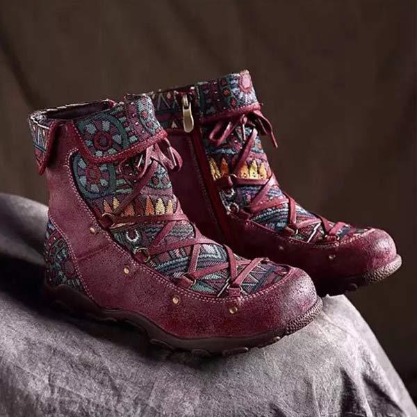 Women'S Vintage Side Zip Round Toe Soft Sole Martin Boots 65696995C