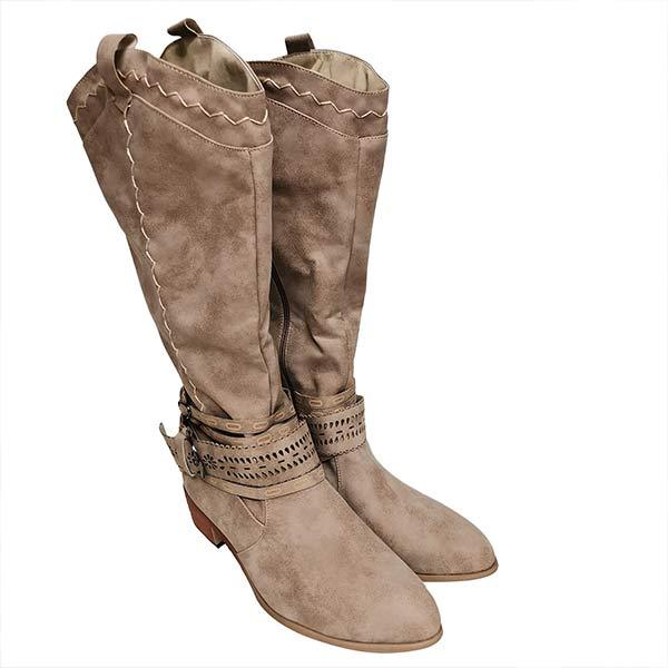 Women's Cowboy Boots Fashion Vintage Side Zipper Knee Tall Boots 52134558