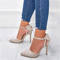 Women'S Pointed Toe Stiletto Bow High Heels 09960387C
